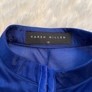 VINTAGE Karen Millen Sleeveless Royal Blue Sheer Top